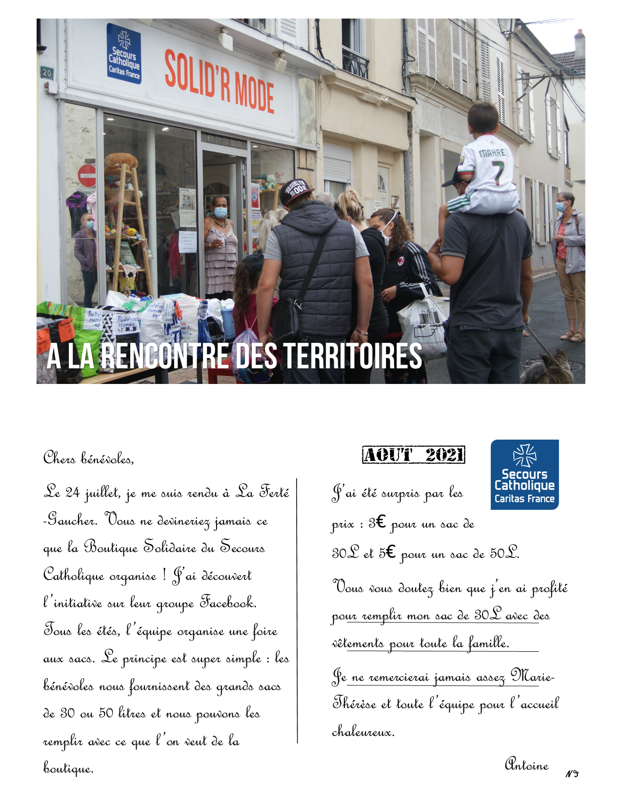 Foire aux sacs avec la boutique solidaire de La Ferté-Gaucher